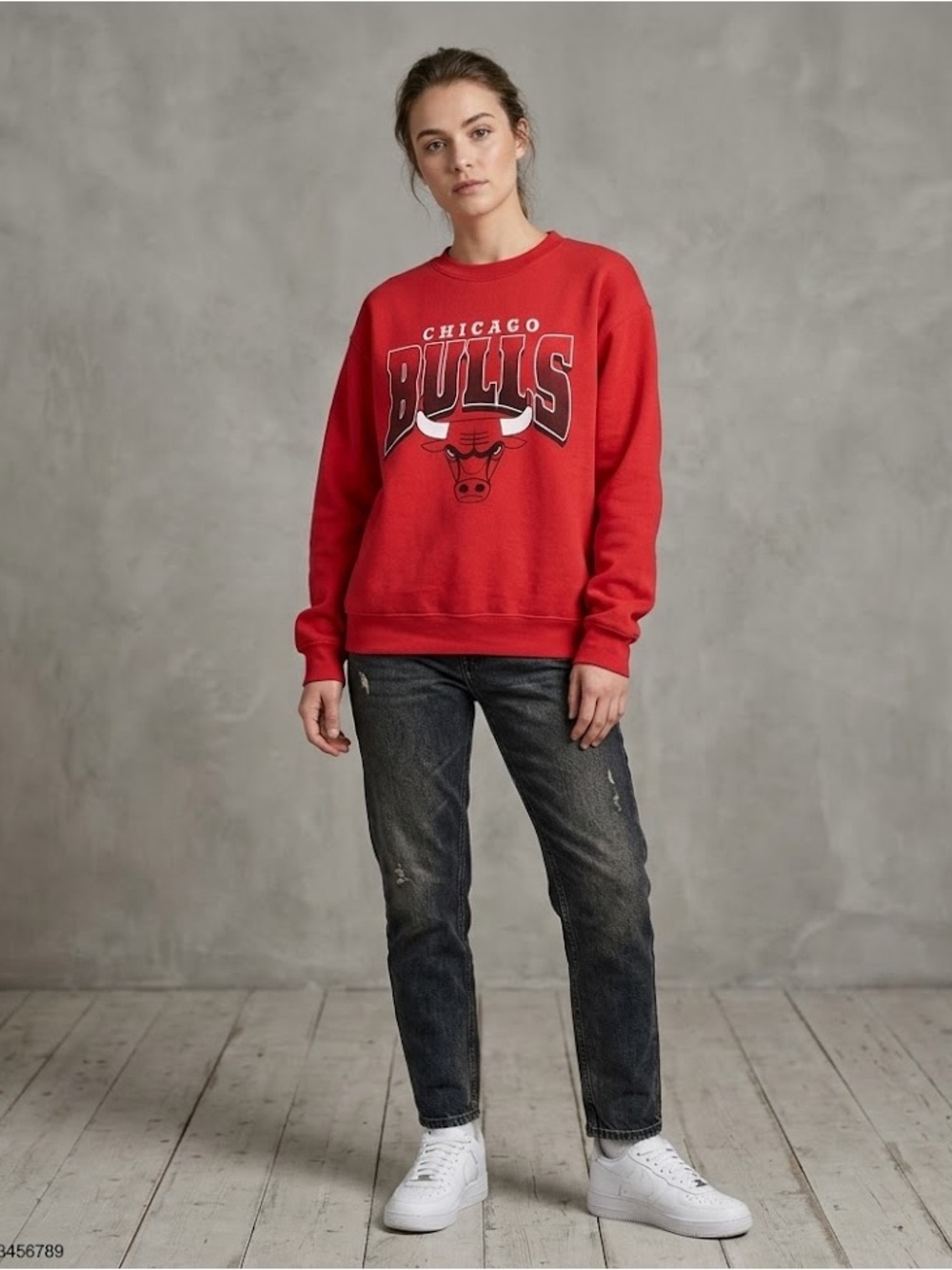 Vintage Chicago Bulls Crewneck Sweatshirt Red 90s NBA Size Large